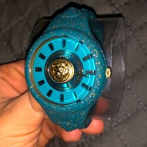 Versace Teal Gold Shimmer Watch (Never worn)